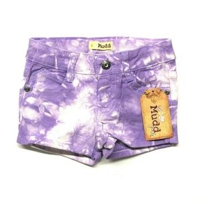 Young Girl's Mudd Tie Dye Jean Shorts (GLM23205-500) Chalet Purple - 4